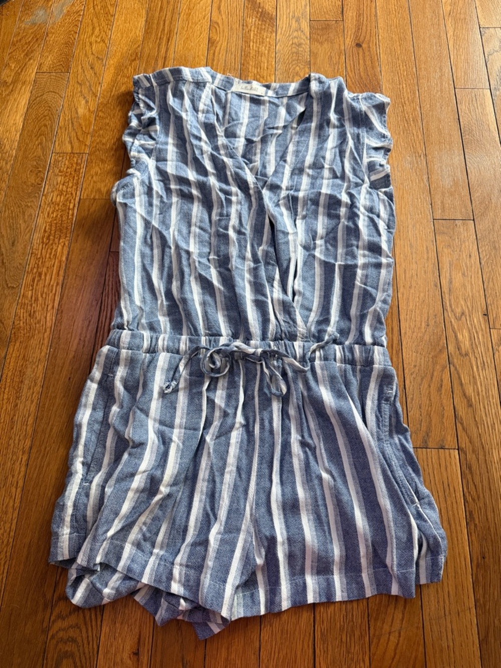 Striped Blue & White Linen Romper